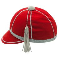 Plain Honour Cap in Red with Silver Trim side view