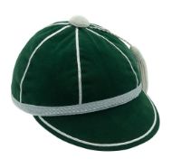 Bottle green honours cap with silver trim
